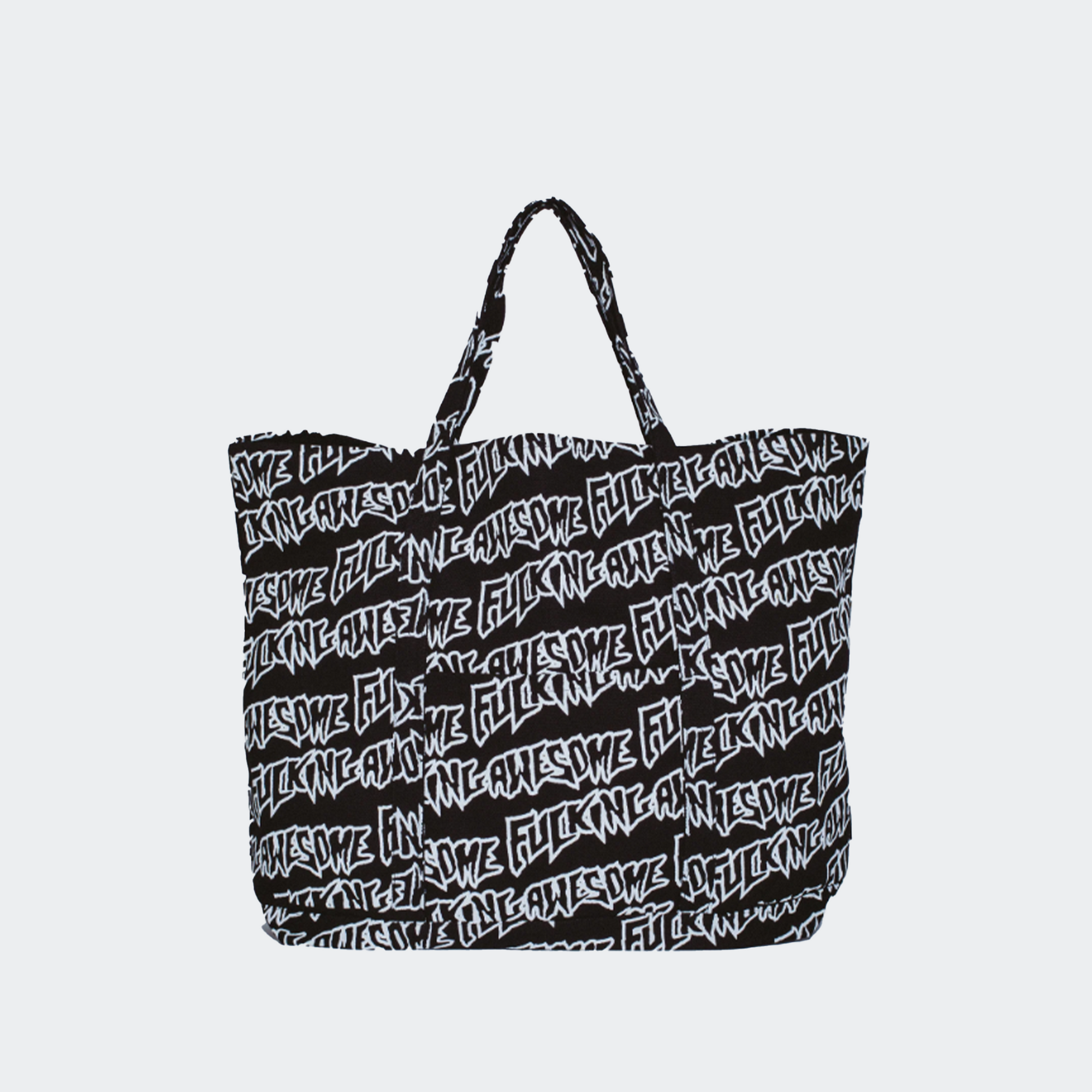 Fucking Awesome AOP Stamp Logo Large Tote Bag - Black/White