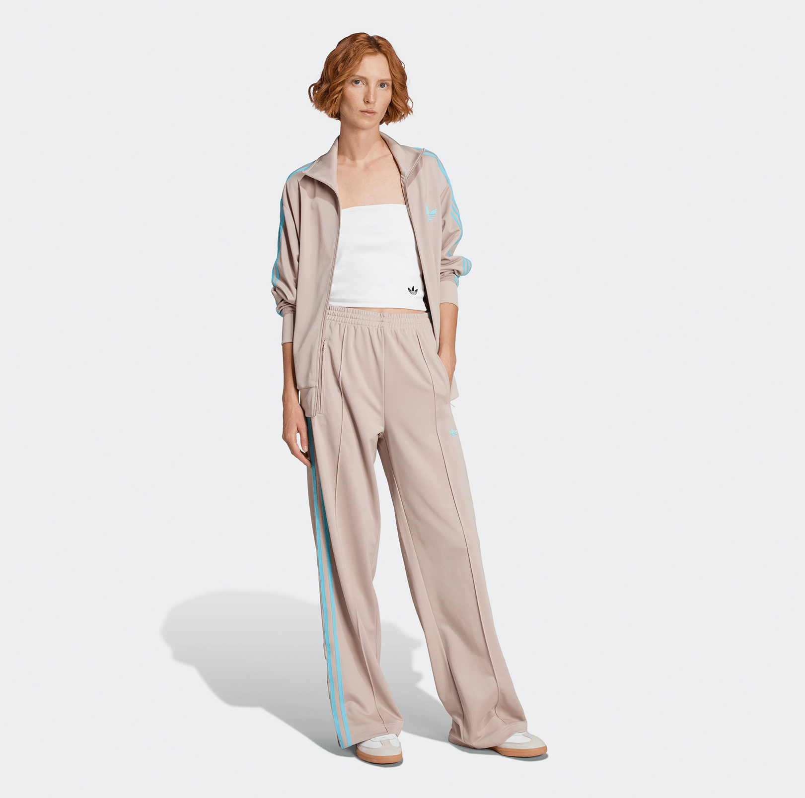 Adidas Firebird Loose Track Pant - Wonder Taupe/Blue Glow - Adidas - State Of Play