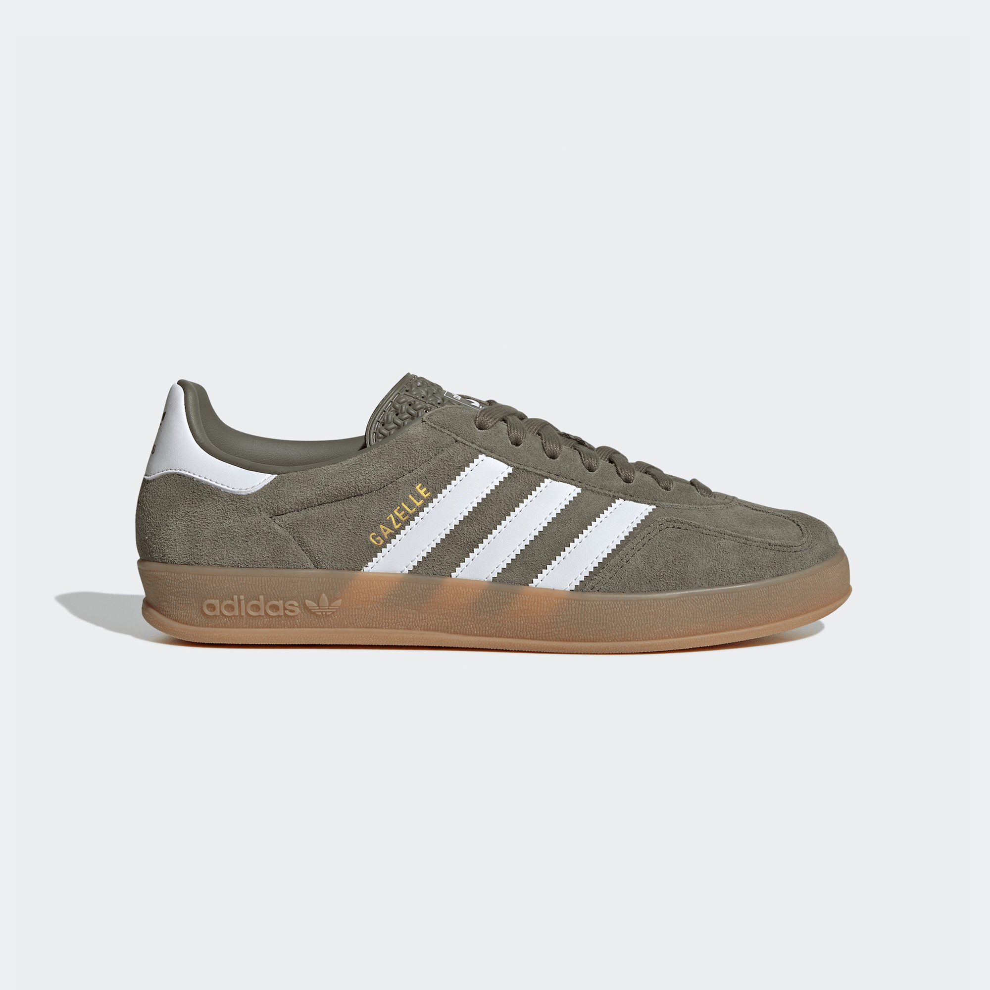 Adidas Gazelle Indoor - Olive Strata/Cloud White/Gold Metallic - Adidas - State Of Play