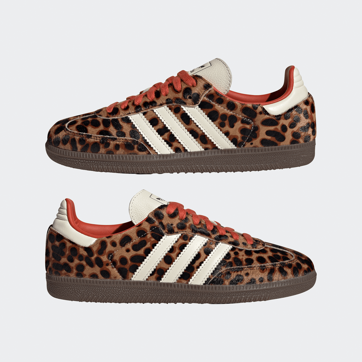 Adidas Samba OG Womens - Core Black/Preloved Red/Cream White/Leopard Print - Adidas - State Of Play