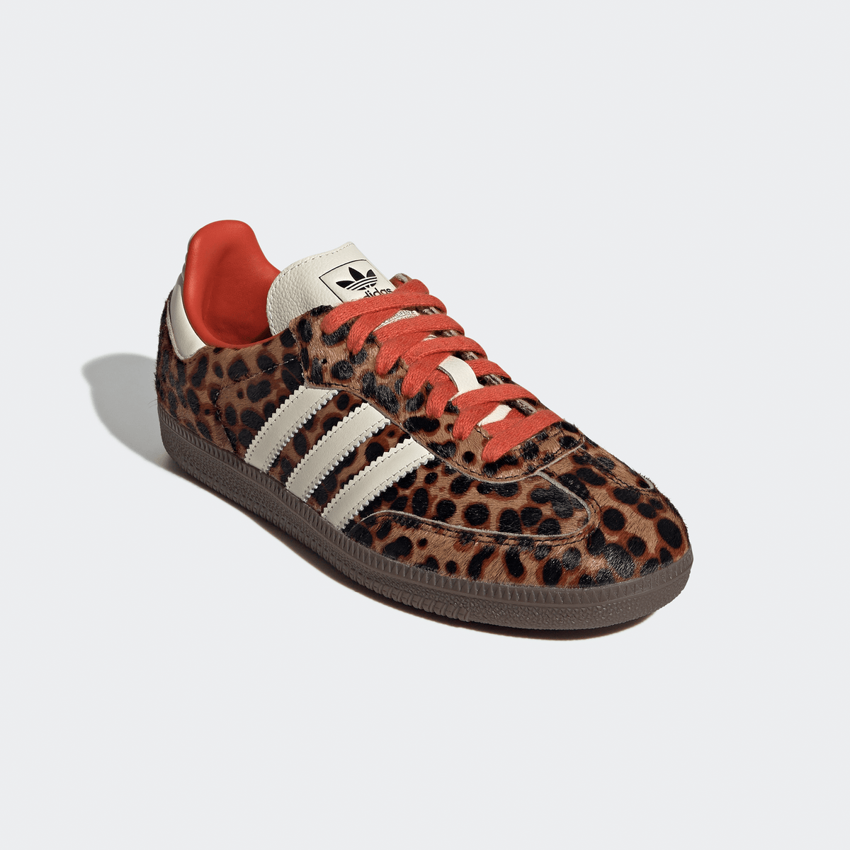 Adidas Samba OG Womens - Core Black/Preloved Red/Cream White/Leopard Print - Adidas - State Of Play
