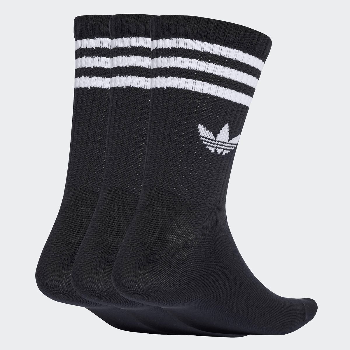 Adidas Three Stripes Crew Socks 3 Pack - Black/Black/Black - Adidas - State Of Play