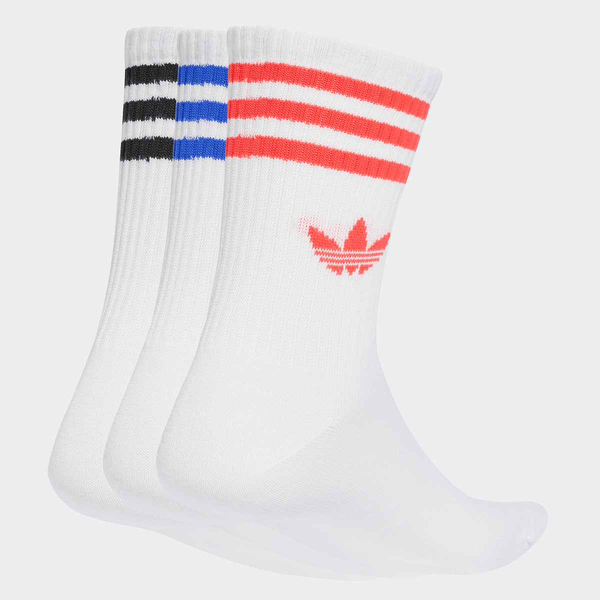Adidas Three Stripes Crew Socks 3 Pack - White/Lucid Red/Lucid Blue - Adidas - State Of Play