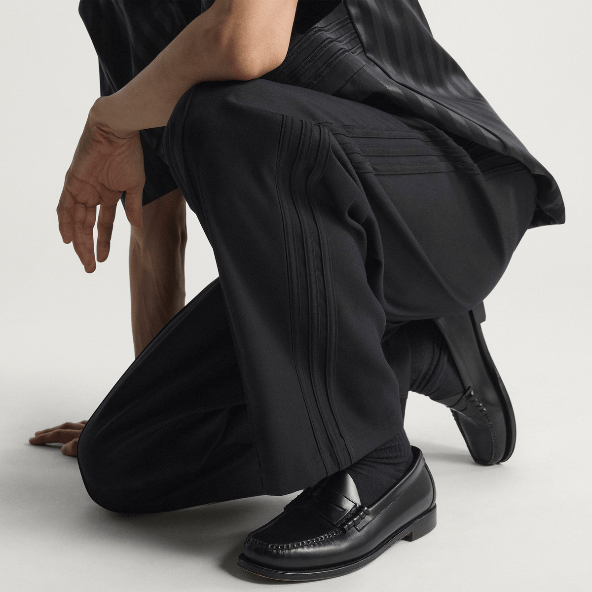 Adidas Premium Baggy Track Pant - Black/Black - Adidas - State Of Play