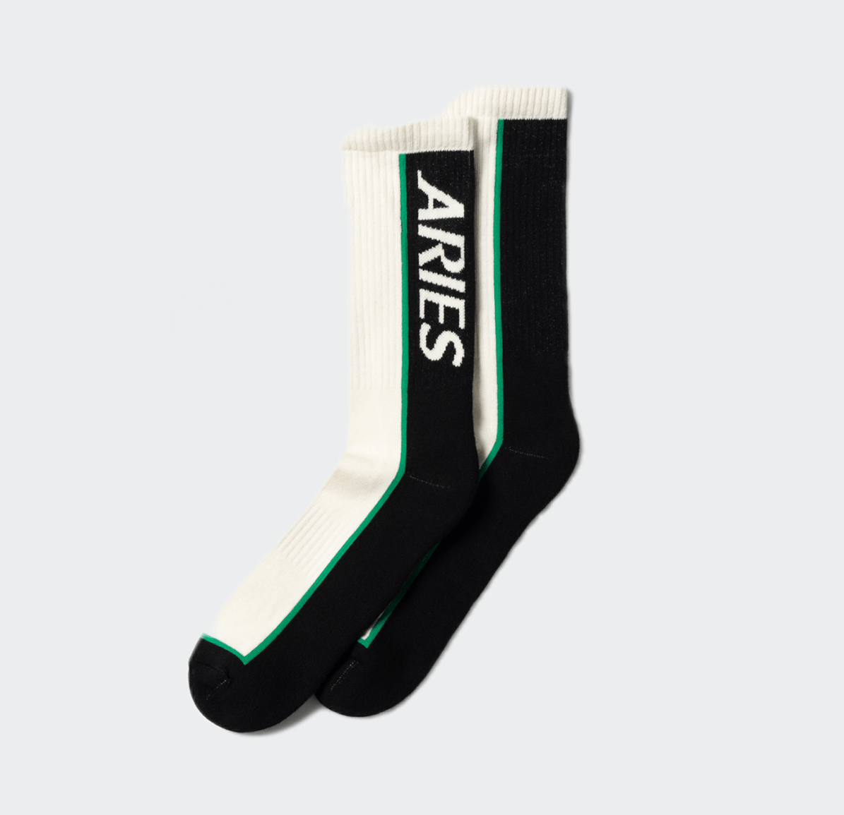Aries Credit Card Socks - Alabaster/Green - Aries - State Of Play