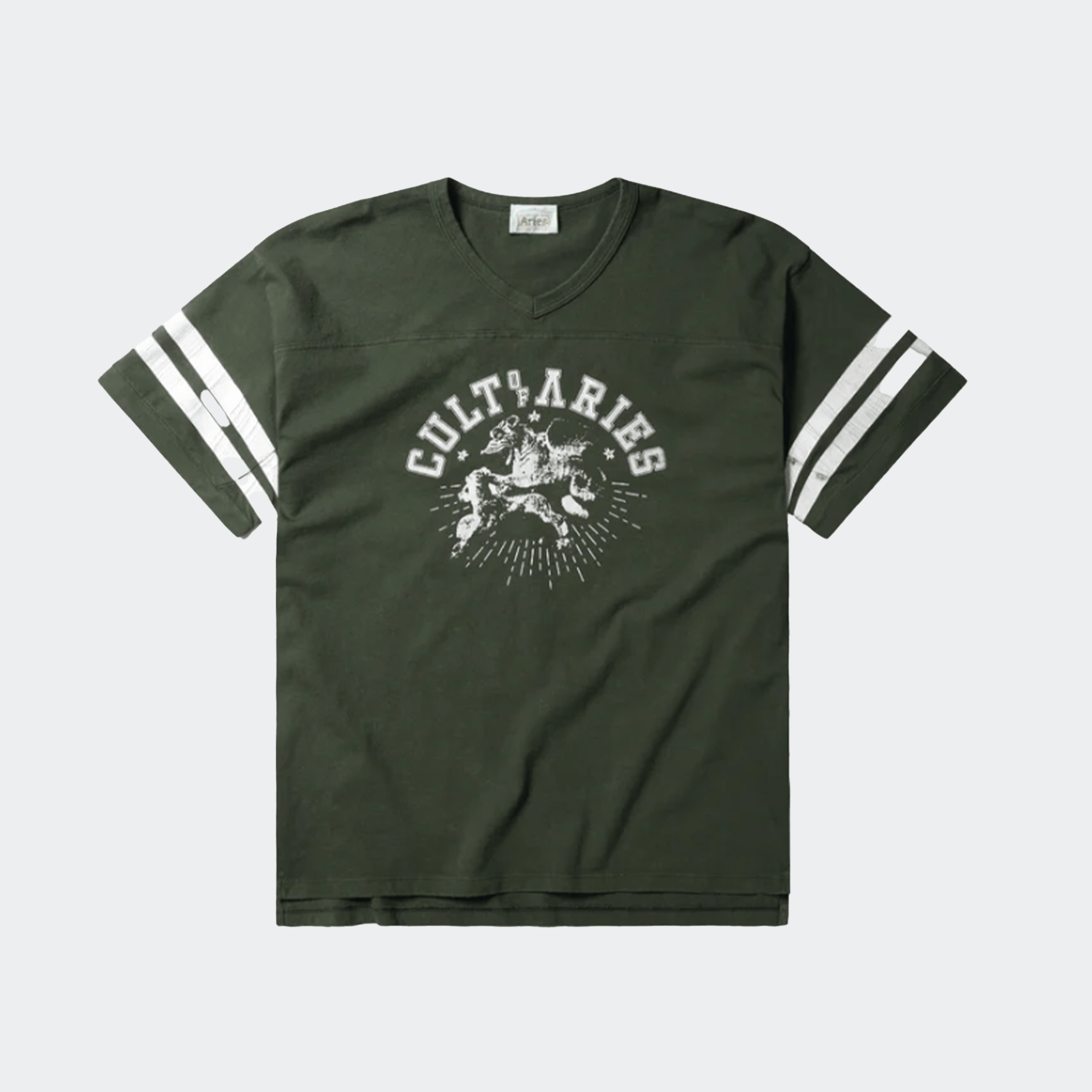 Aries Cult Of Varsity Short Sleeve Tee - Forest Green - Aries - State Of Play