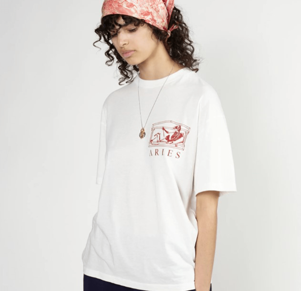 Aries UFO Toile de Jouy Short Sleeve Tee - Off White - Aries - State Of Play