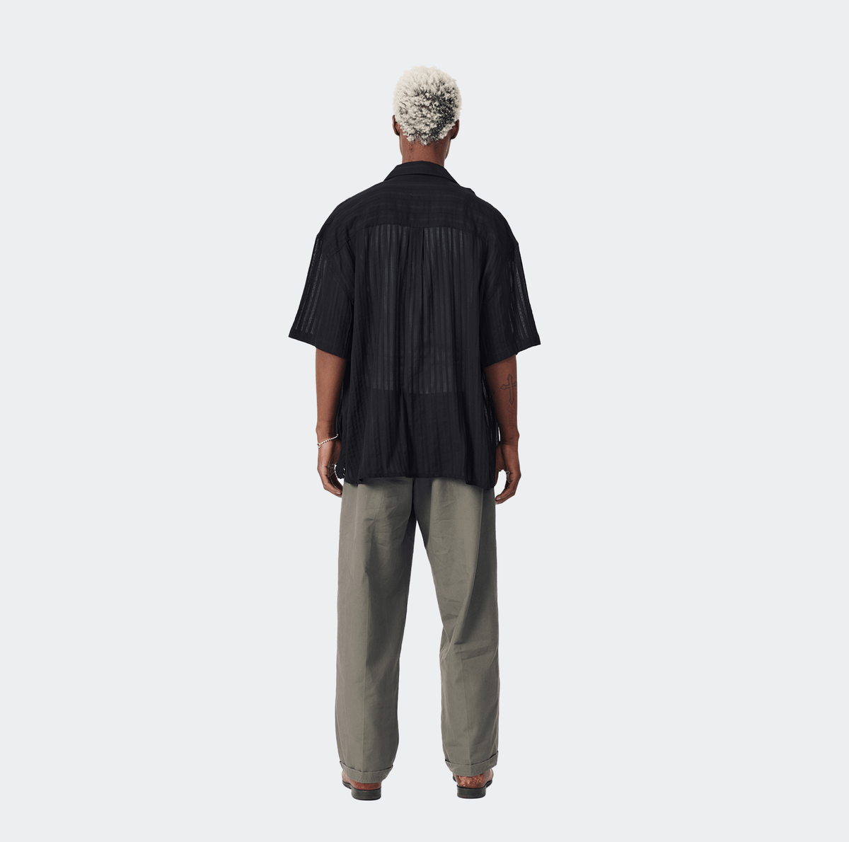 Beach Brains Boxy Short Sleeve Shirt - Sheer Black - Beach Brains - State Of Play