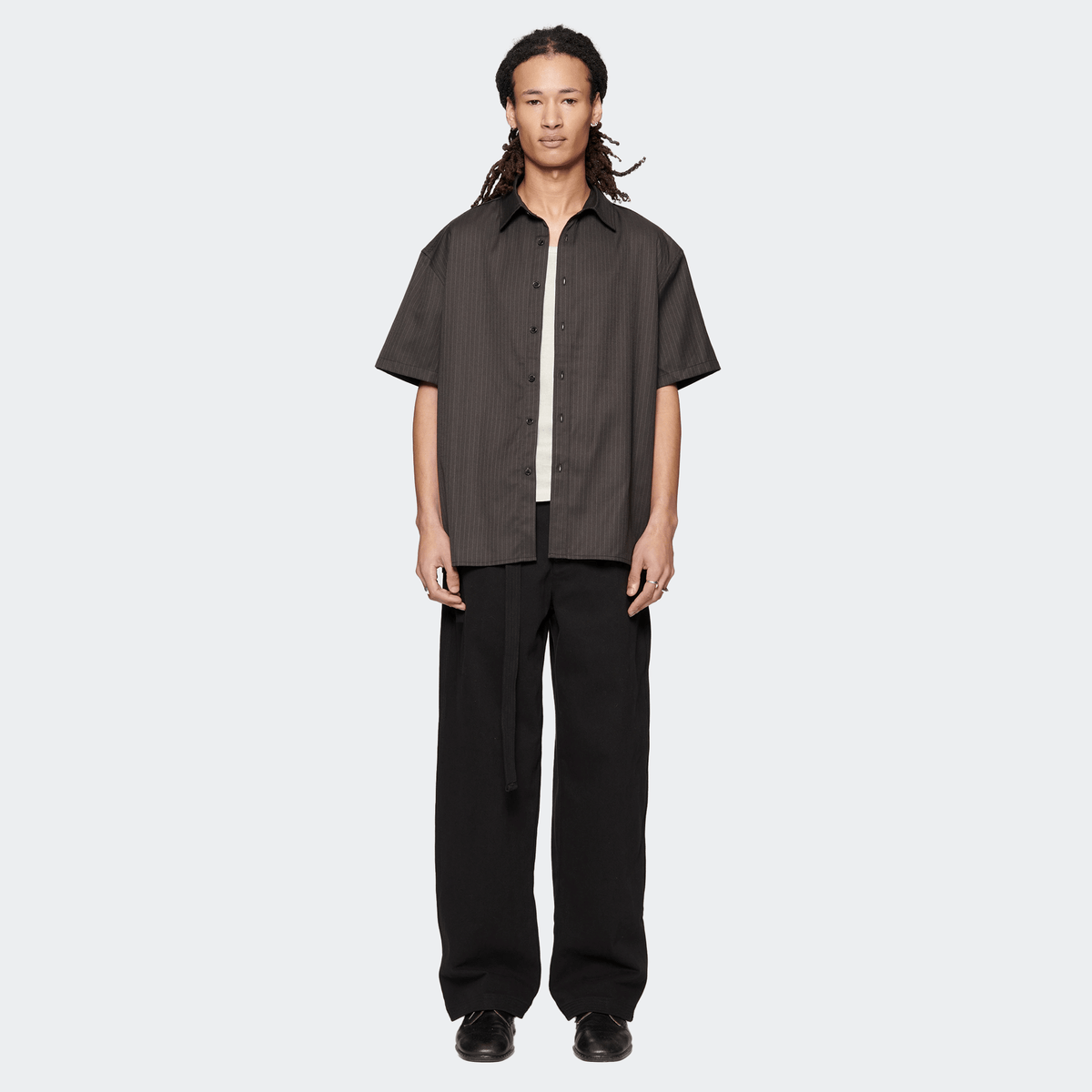 Beach Brains Hold Short Sleeve Shirt - Classic Pinstripe - Beach Brains - State Of Play