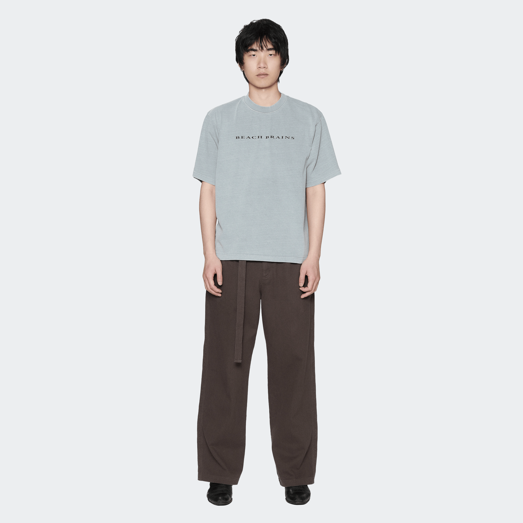 Beach Brains Logo Boxy Tee - Steel - Beach Brains - State Of Play