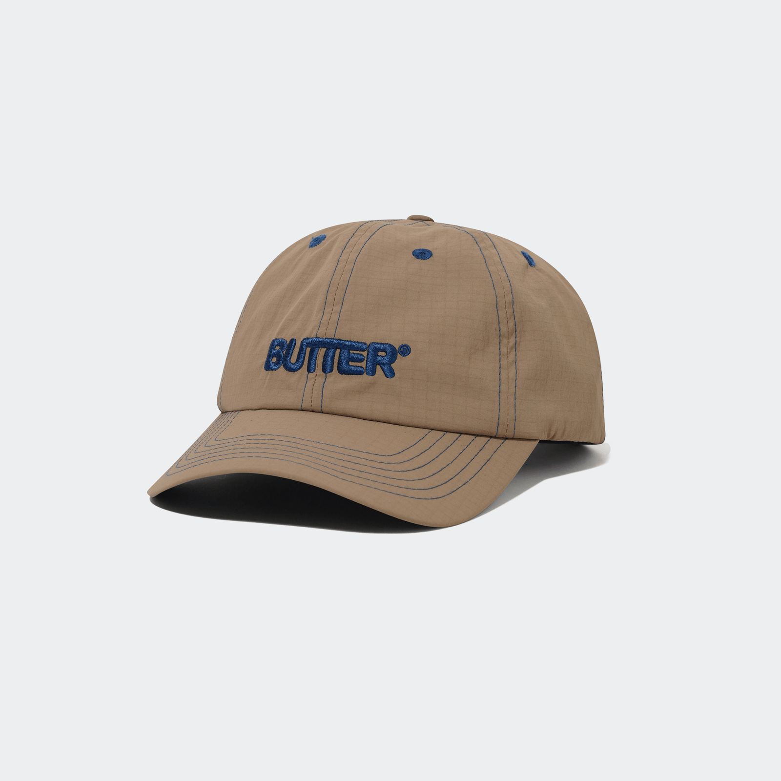 Butter Goods Nylon Rounded Logo 6 Panel Cap - Sand - Butter Goods - State Of Play