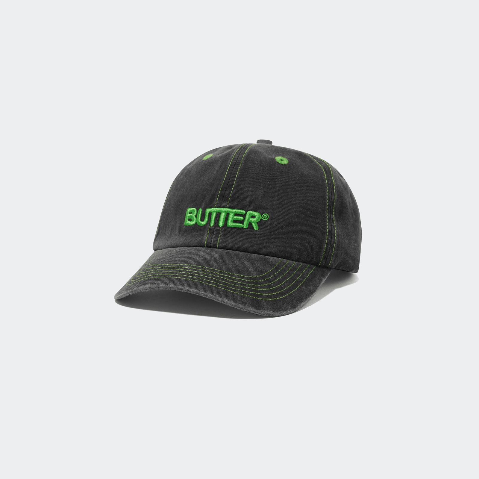 Butter Goods Rounded 6 Panel Cap - Washed Black - Butter Goods - State Of Play