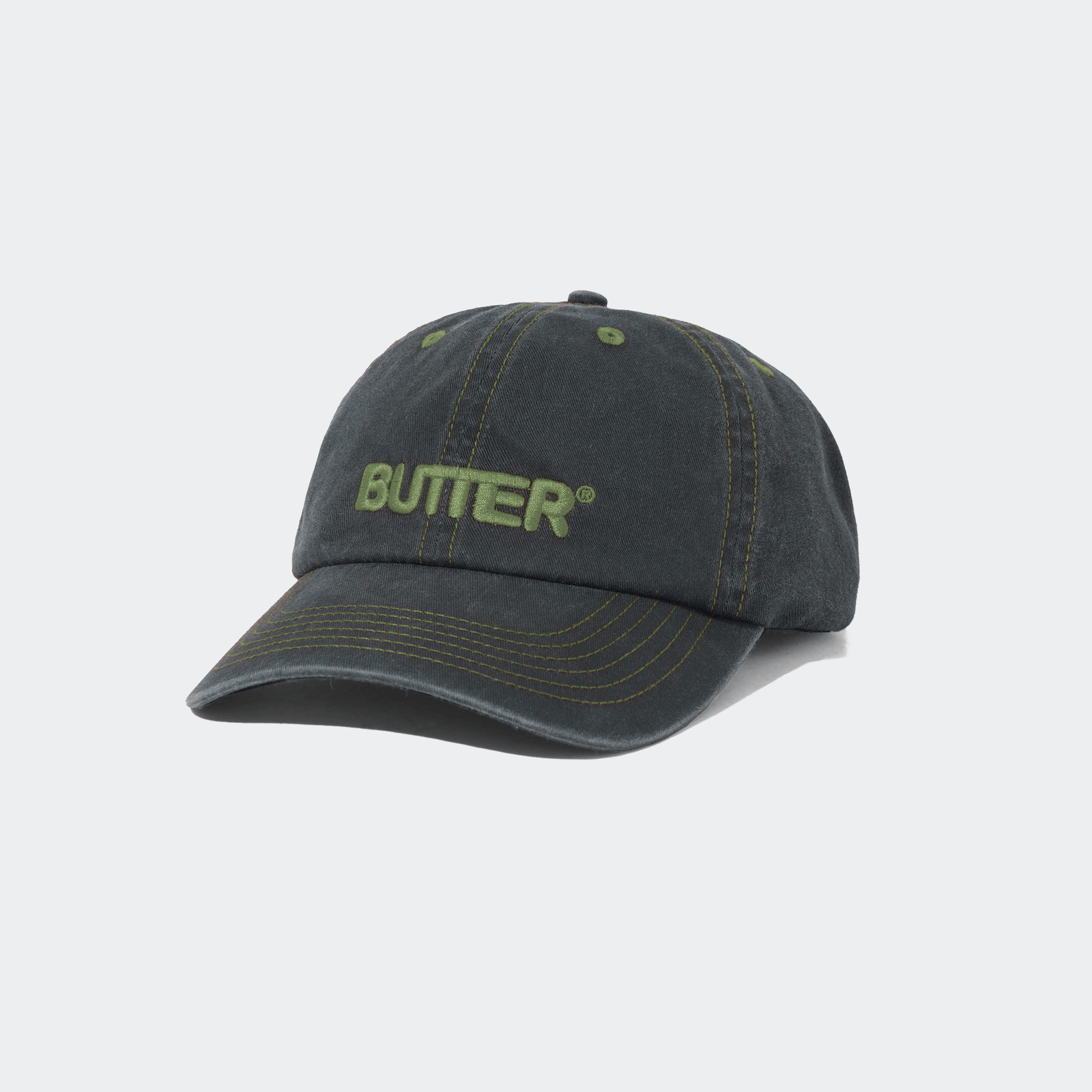 Butter Goods Rounded Logo 6 Panel Cap - Washed Black - Butter Goods - State Of Play