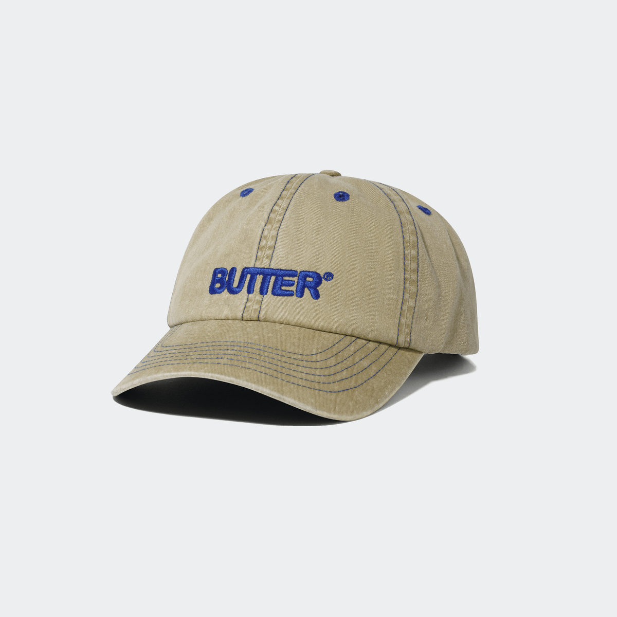 Butter Goods Rounded Logo 6 Panel Cap - Washed Sand - Butter Goods - State Of Play