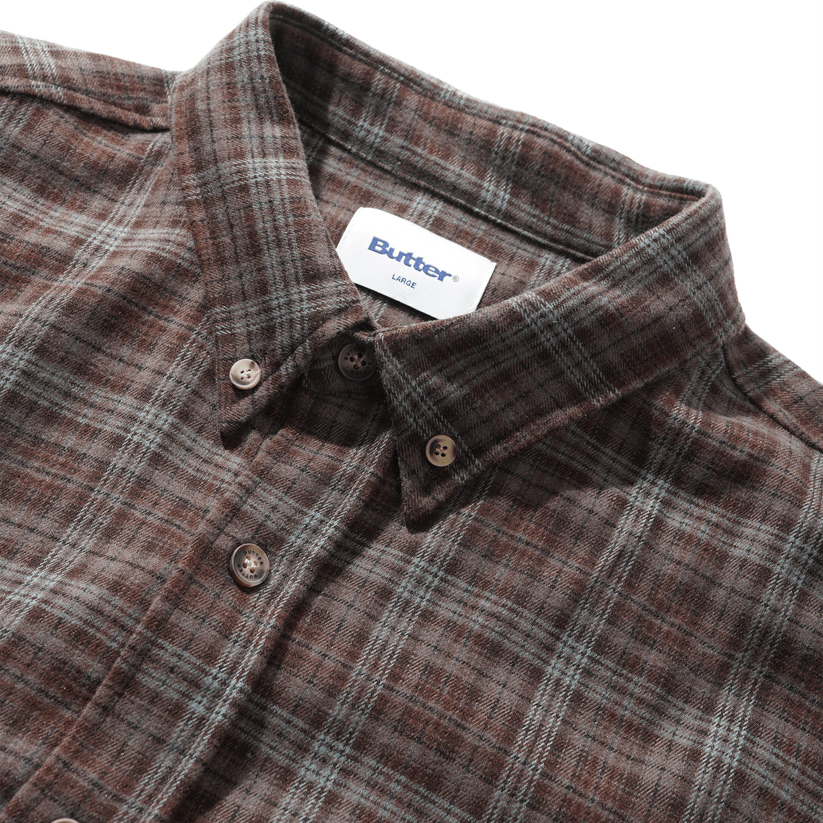 Butter Goods Connection Long Sleeve Shirt - Brown/Blue - Butter Goods - State Of Play