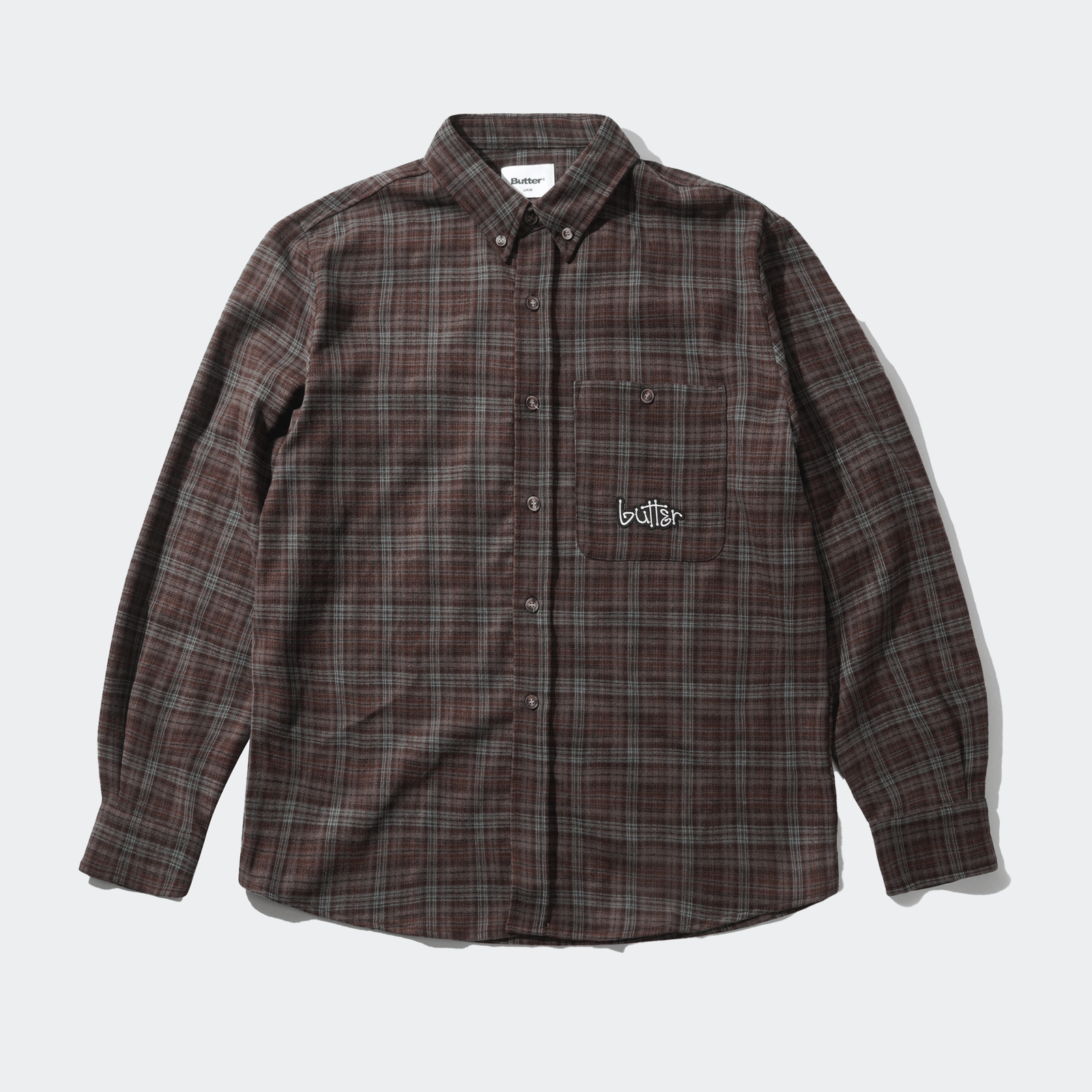 Butter Goods Connection Long Sleeve Shirt - Brown/Blue - Butter Goods - State Of Play