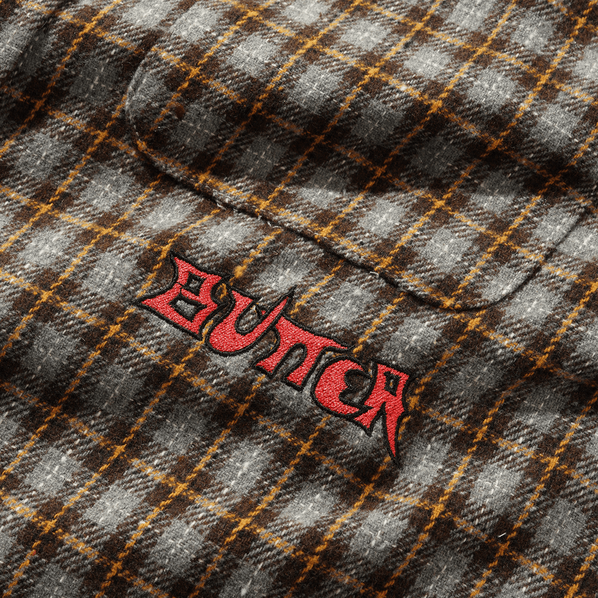 Butter Goods Encounter Long Sleeve Shirt - Charcoal/Mustard - Butter Goods - State Of Play