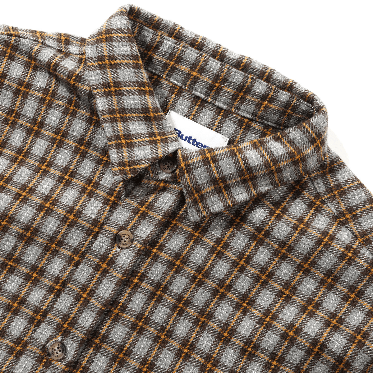 Butter Goods Encounter Long Sleeve Shirt - Charcoal/Mustard - Butter Goods - State Of Play