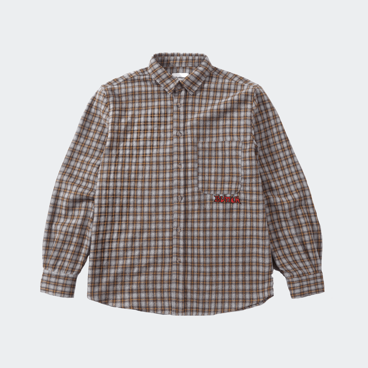 Butter Goods Encounter Long Sleeve Shirt - Charcoal/Mustard - Butter Goods - State Of Play
