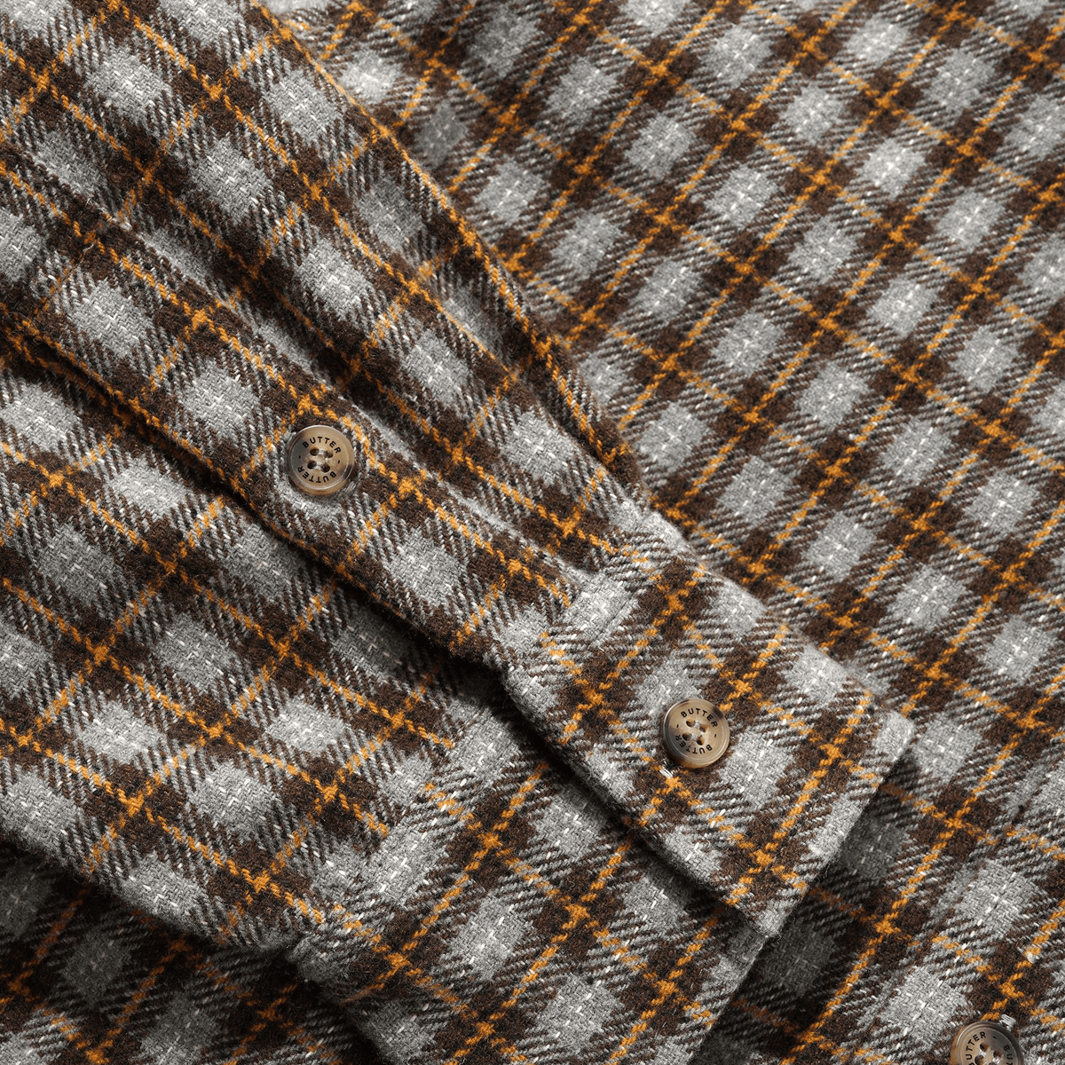 Butter Goods Encounter Long Sleeve Shirt - Charcoal/Mustard - Butter Goods - State Of Play