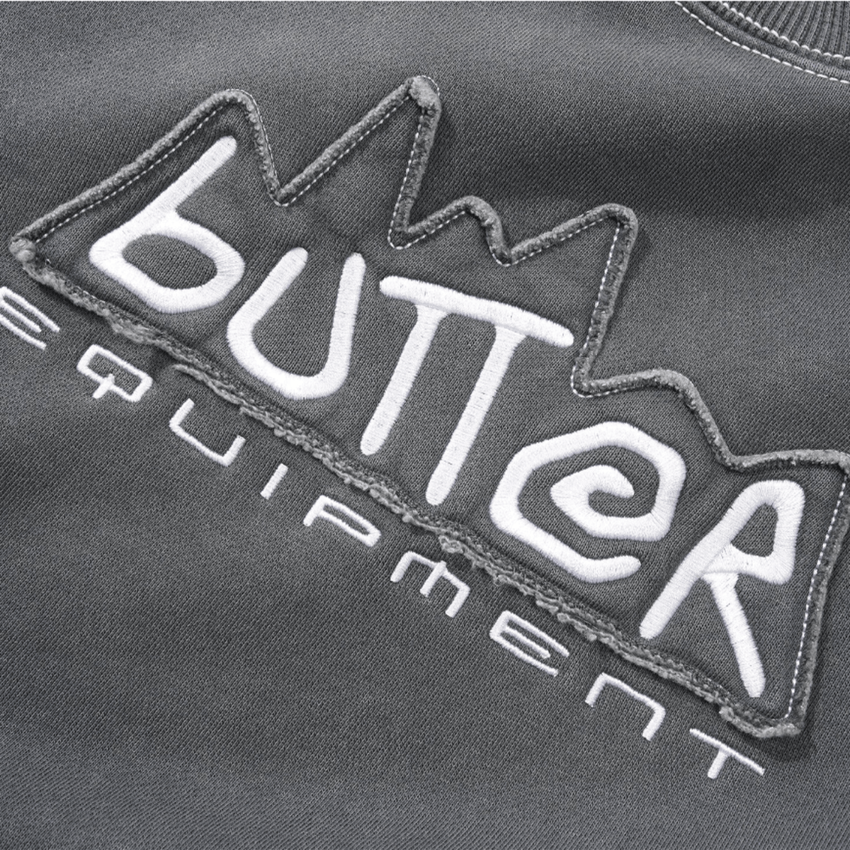 Butter Goods Equipment Applique Crewneck - Washed Black - Butter Goods - State Of Play