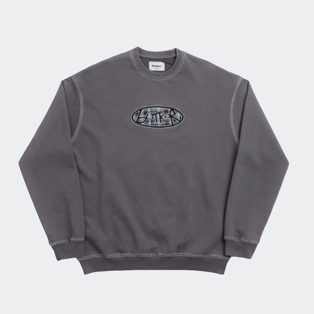 Butter Goods Equipment Crust Crewneck - Washed Charcoal - Butter Goods - State Of Play