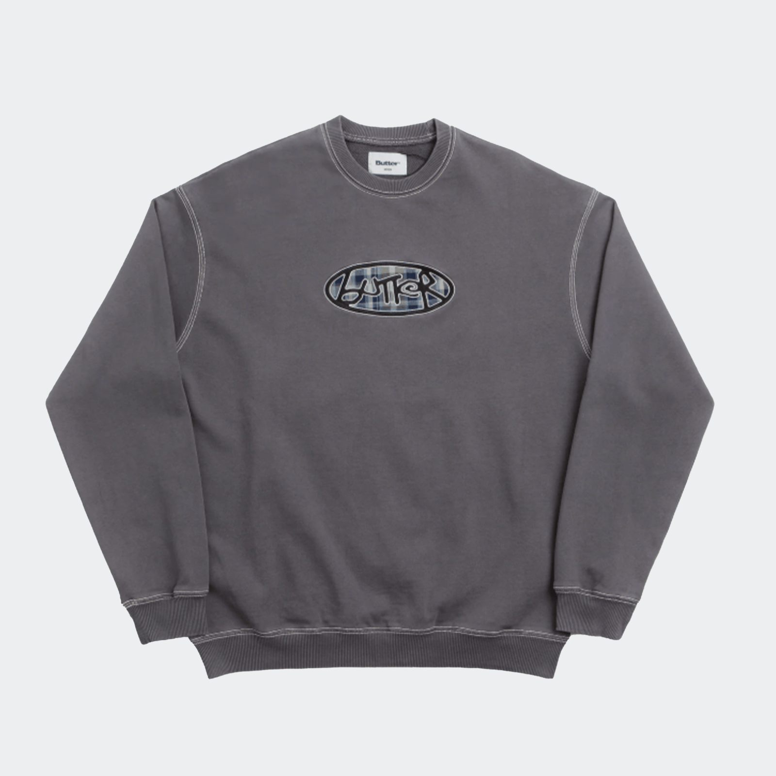 Butter Goods Equipment Crust Crewneck - Washed Charcoal - Butter Goods - State Of Play