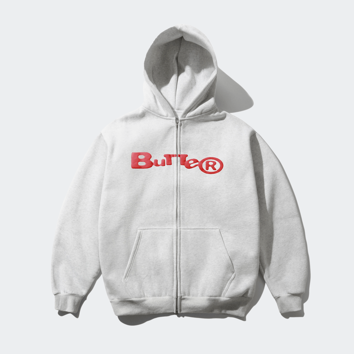 Butter Goods Registered Zip Thru Hood - Ash - Butter Goods - State Of Play