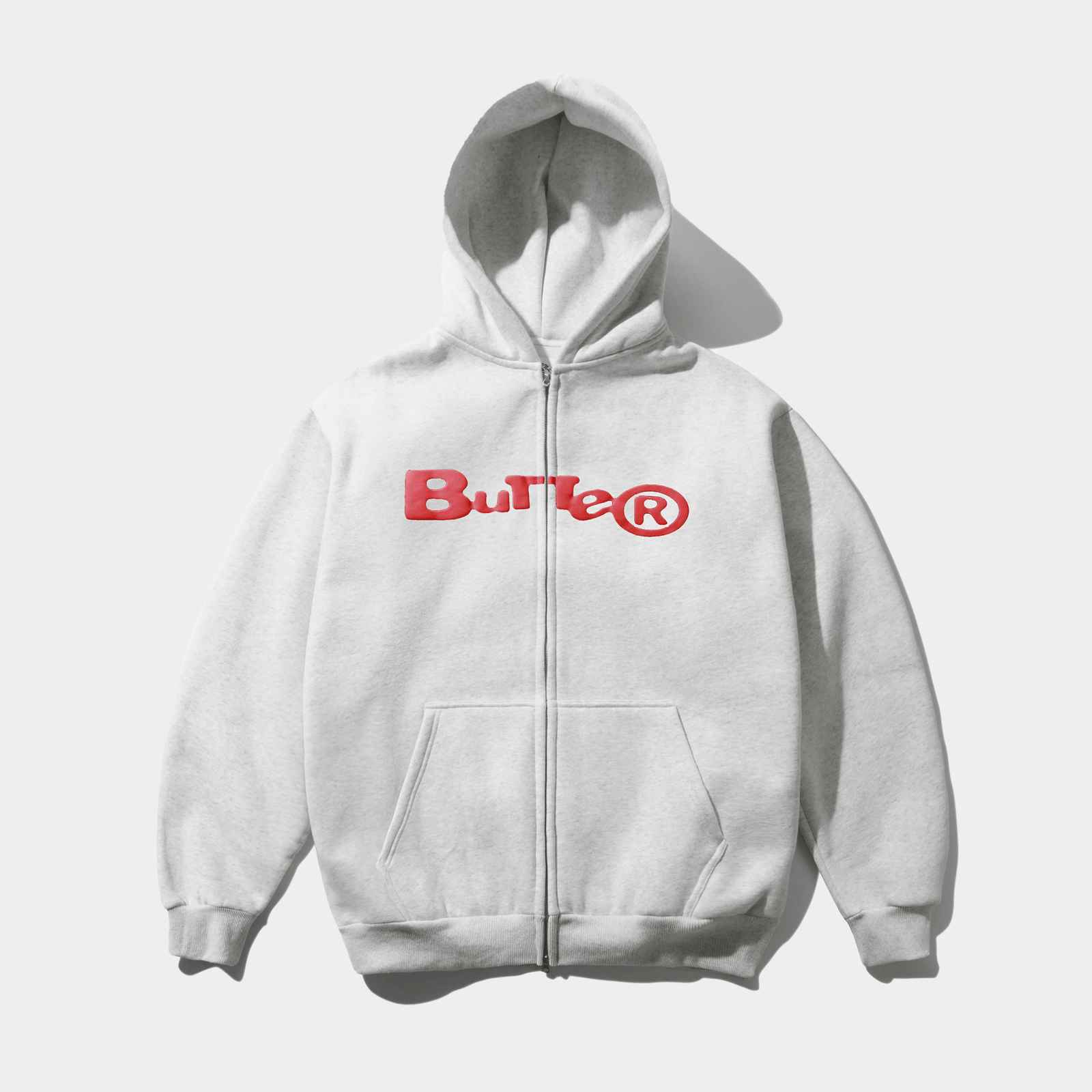 Butter Goods Registered Zip Thru Hood - Ash - Butter Goods - State Of Play