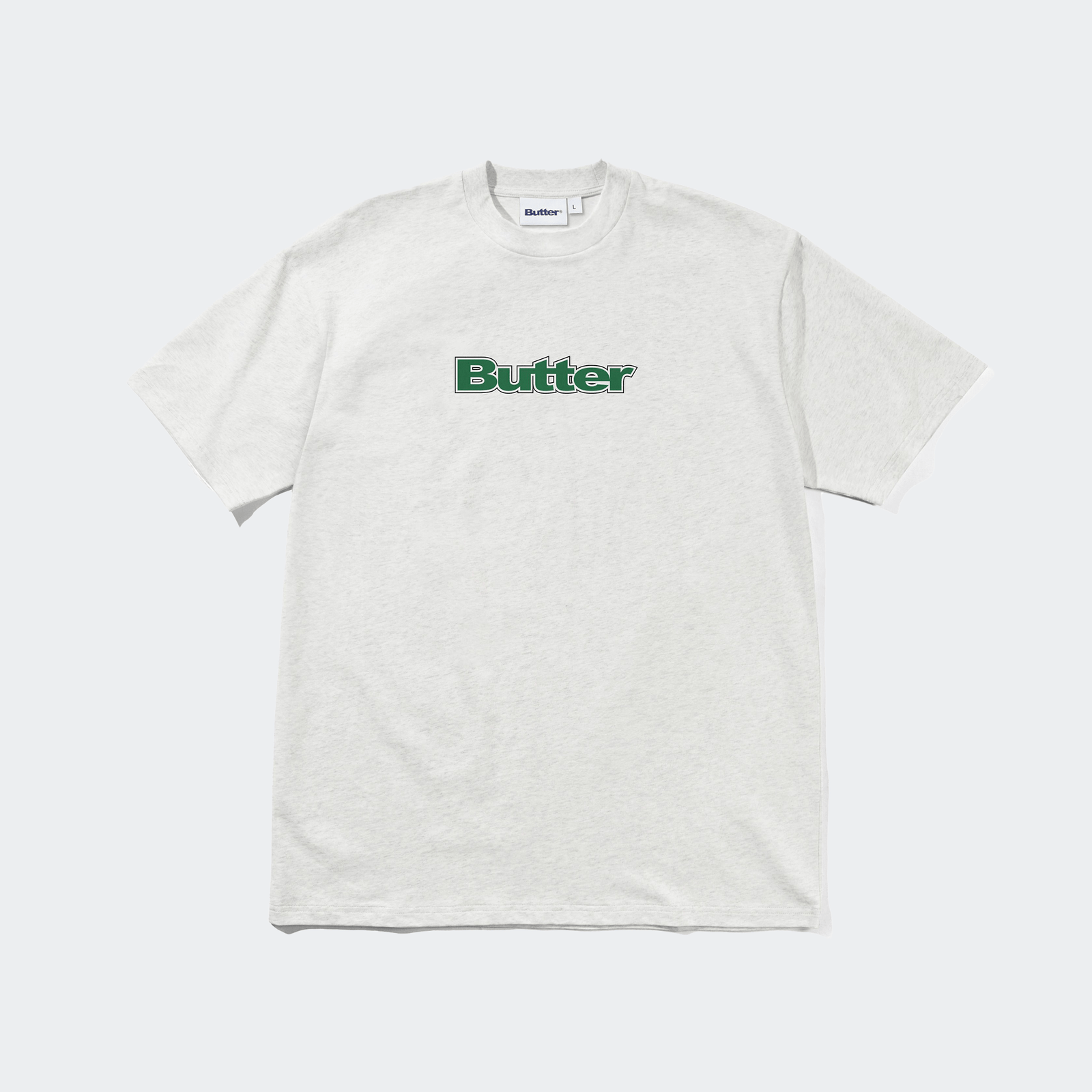 Butter Goods Outline Logo Short Sleeve Tee - Ash - Butter Goods - State Of Play