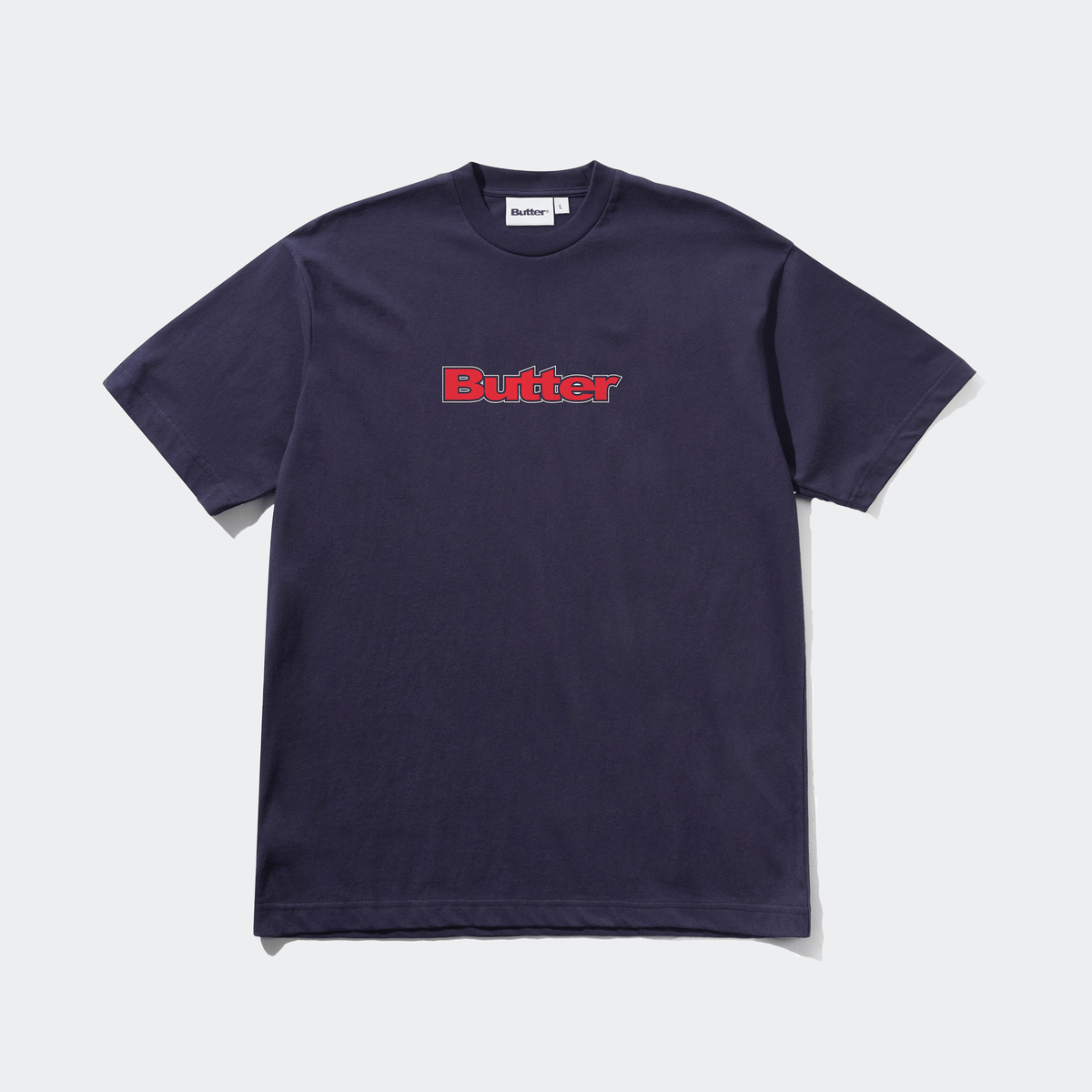 Butter Goods Outline Logo Short Sleeve Tee - Navy - Butter Goods - State Of Play