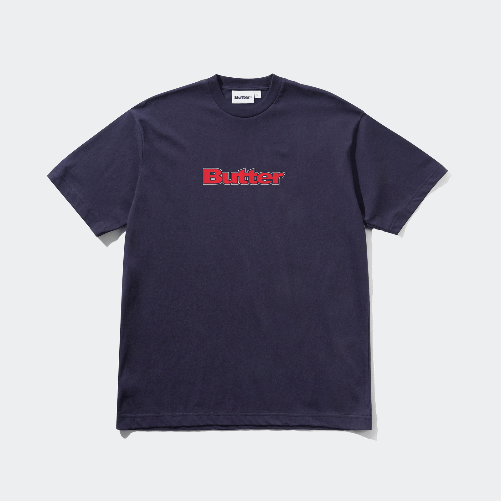 Butter Goods Outline Logo Short Sleeve Tee - Navy - Butter Goods - State Of Play
