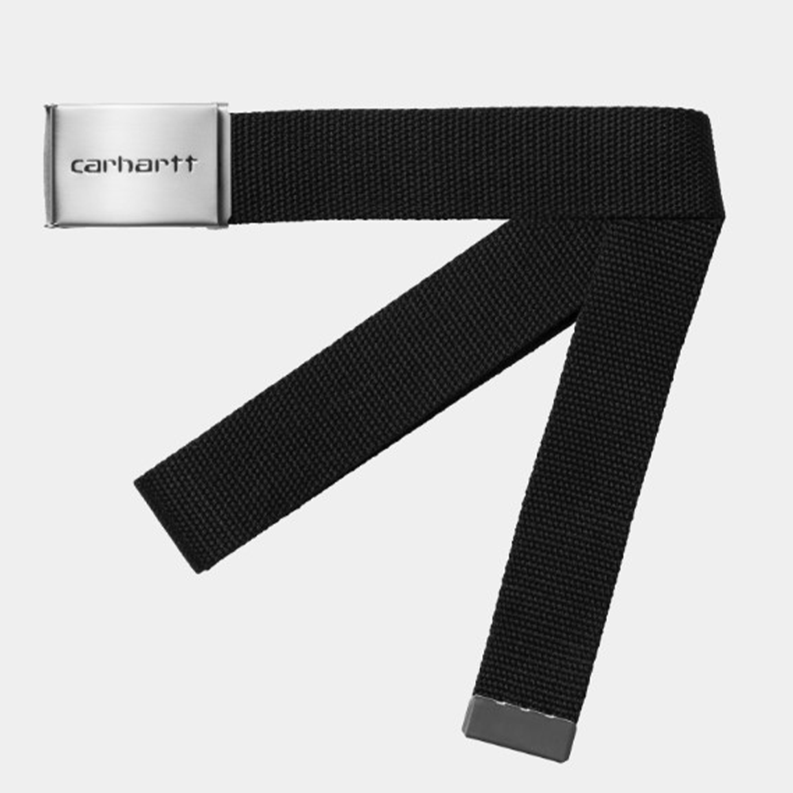 Carhartt WIP Script Clip Belt Chrome - Black - Carhartt WIP - State Of Play