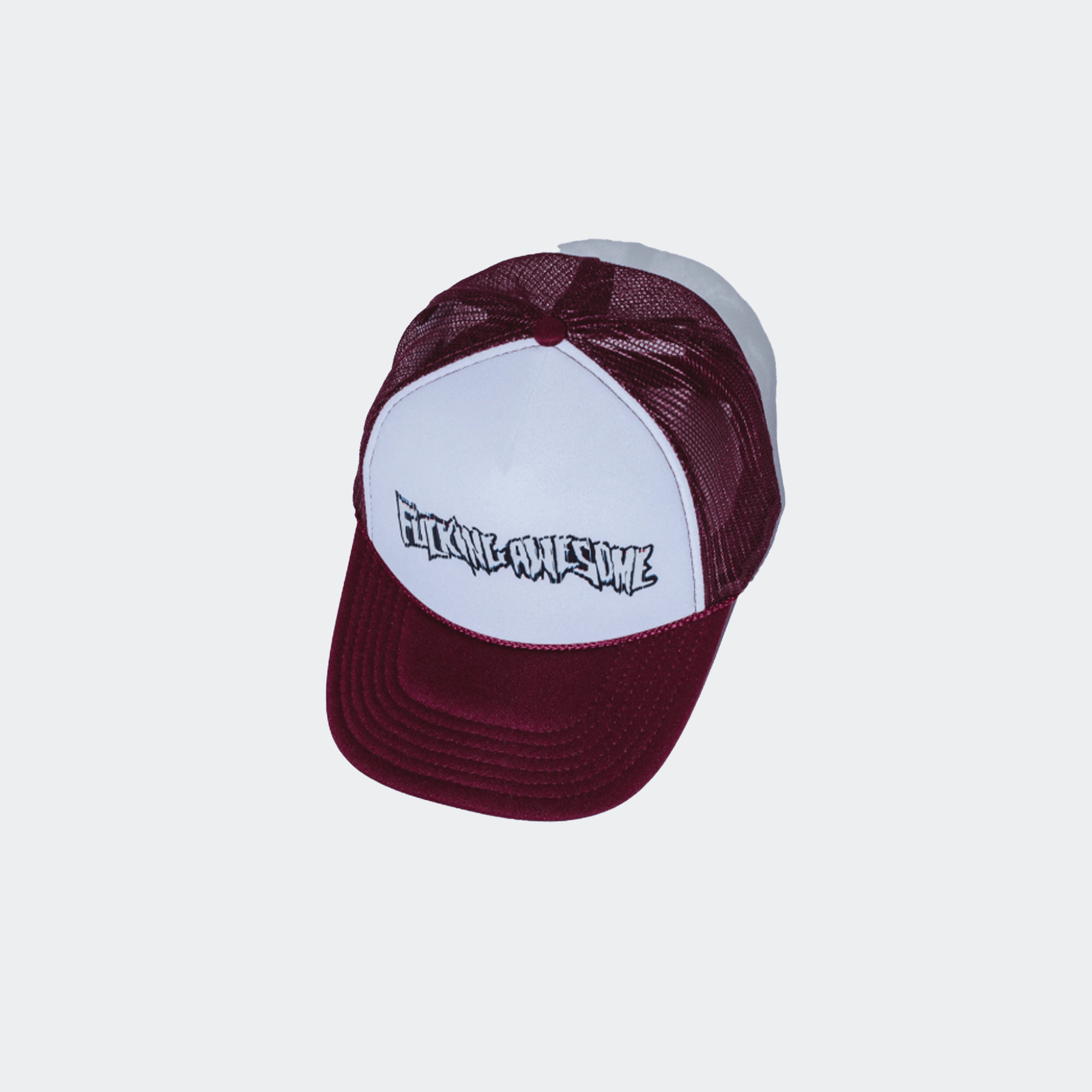 Fucking Awesome Scanner Warp Stamp Trucker Hat - Maroon - Fucking Awesome - State Of Play