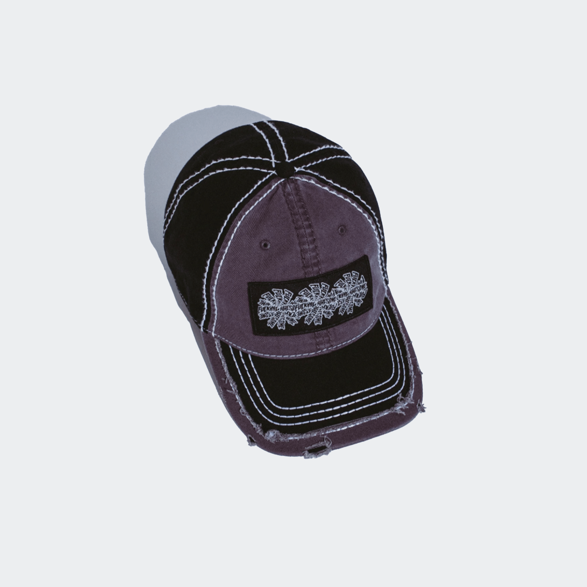 Fucking Awesome Three Spiral Edge Stitch Six Panel Hat - Grey/Black - Fucking Awesome - State Of Play