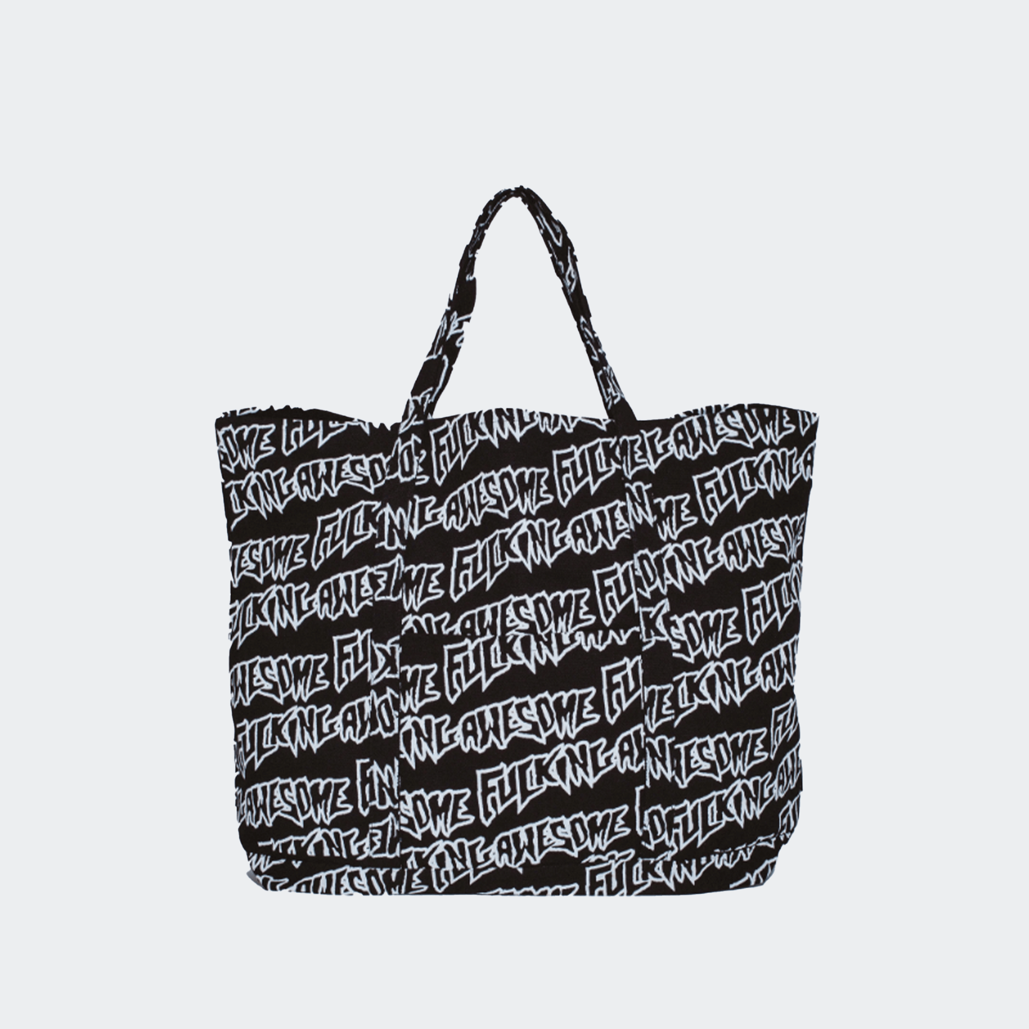 Fucking Awesome AOP Stamp Logo Large Tote Bag - Black/White - Fucking Awesome - State Of Play