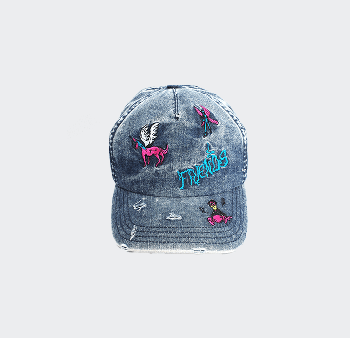 Jungles Friends Distressed Cap - Denim - Jungles - State Of Play