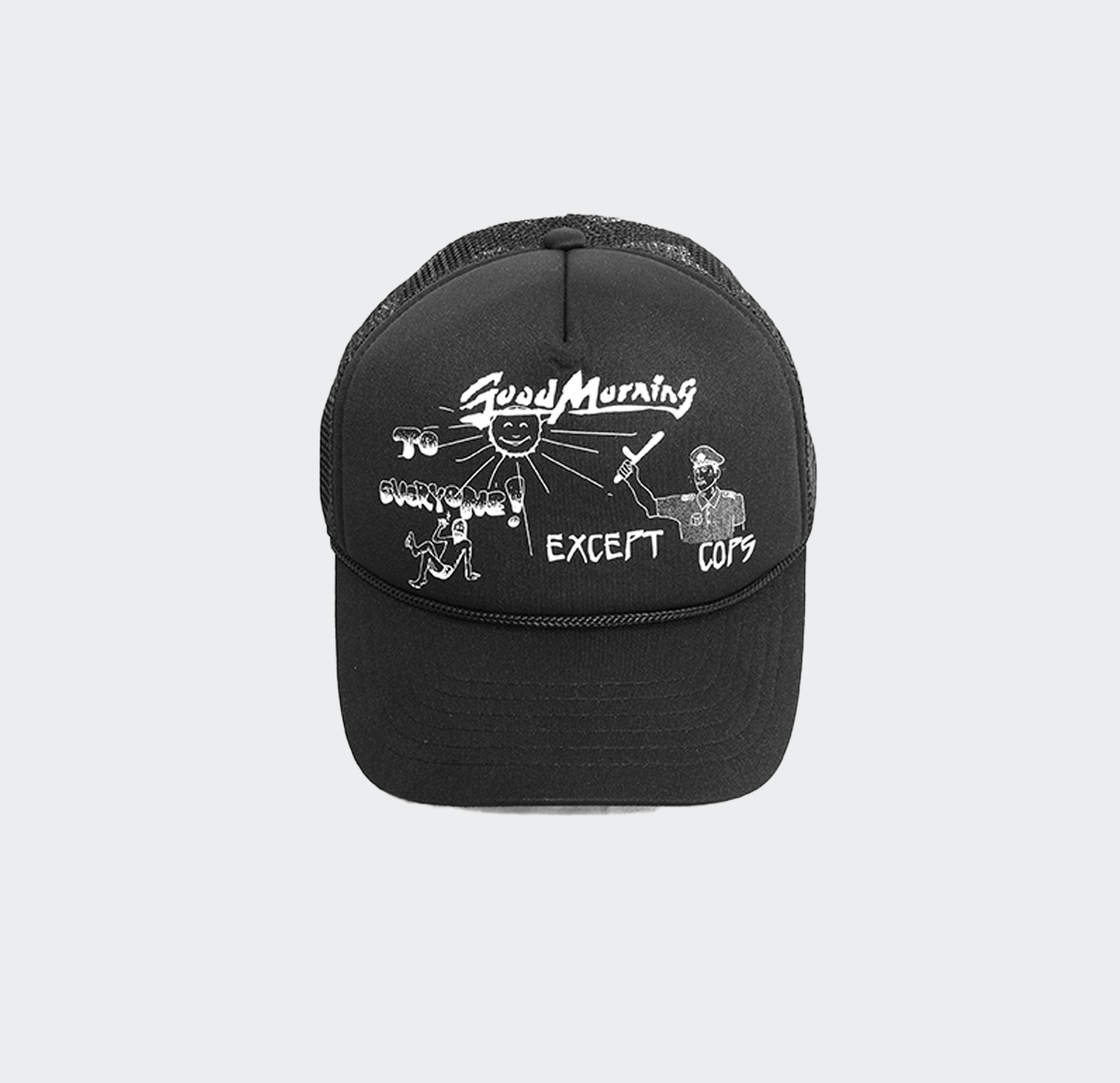 Jungles Good Morning except Cops Trucker Cap -  Black - Jungles - State Of Play