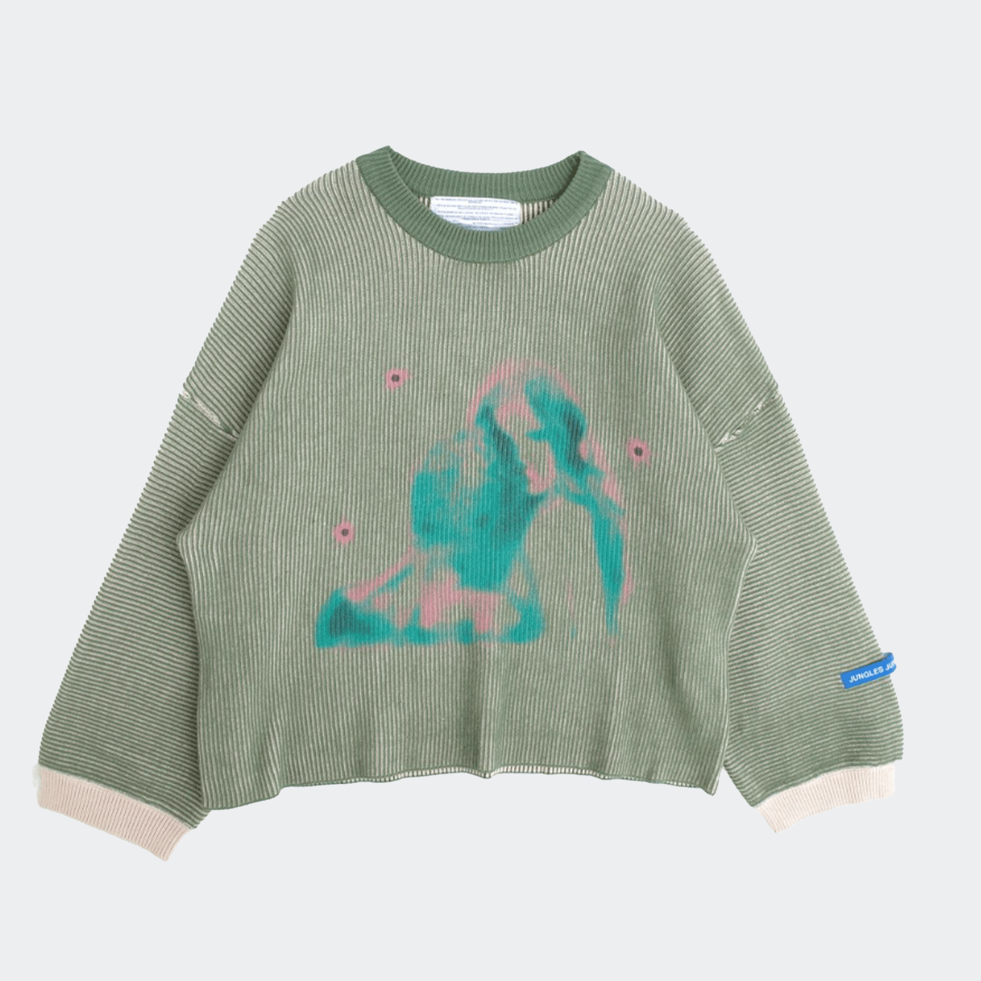 Jungles Embrace Two Tone Rib Knit - Green/Birch - Jungles - State Of Play