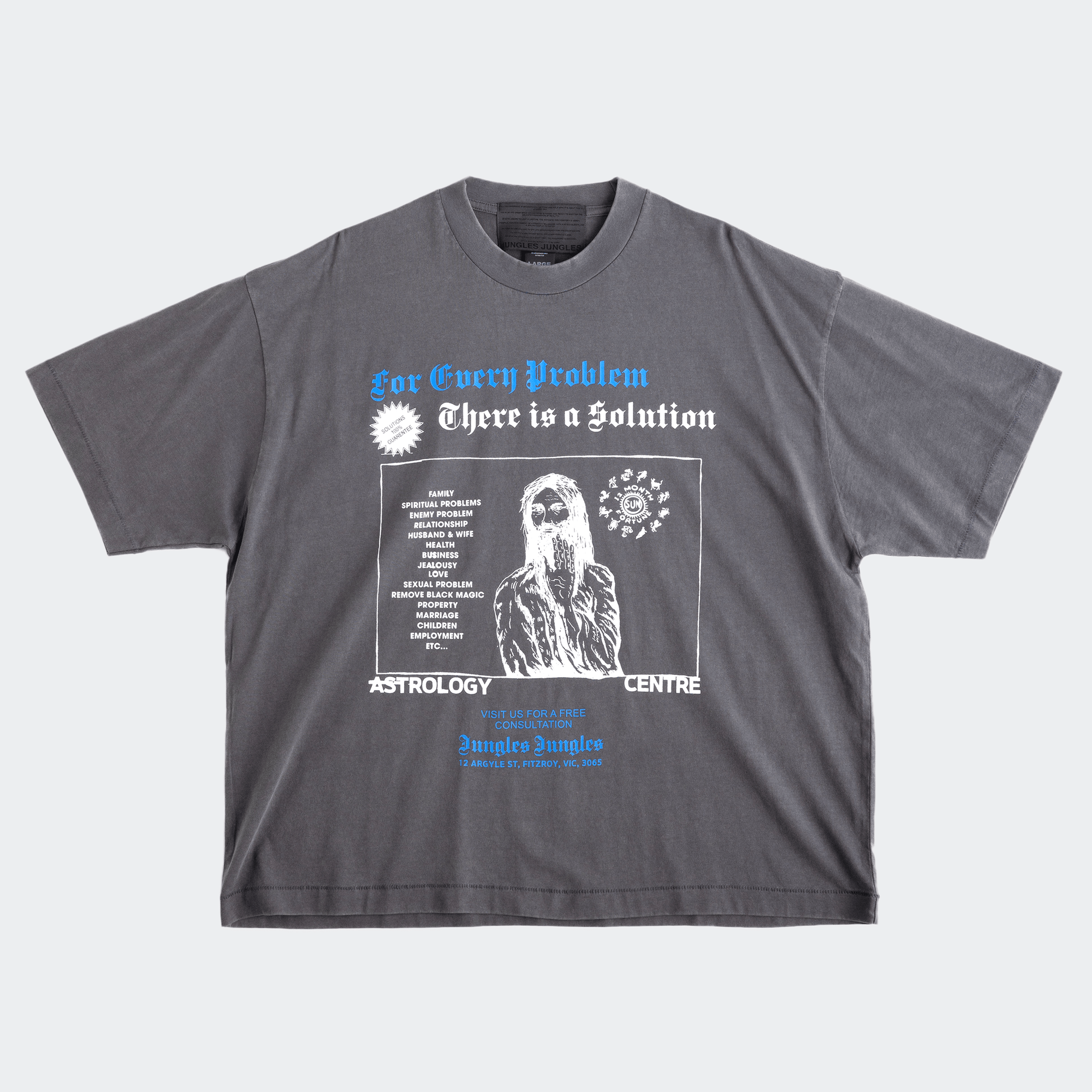 Jungles For Every Problem Short Sleeve Tee - Vintage Blue - Jungles - State Of Play