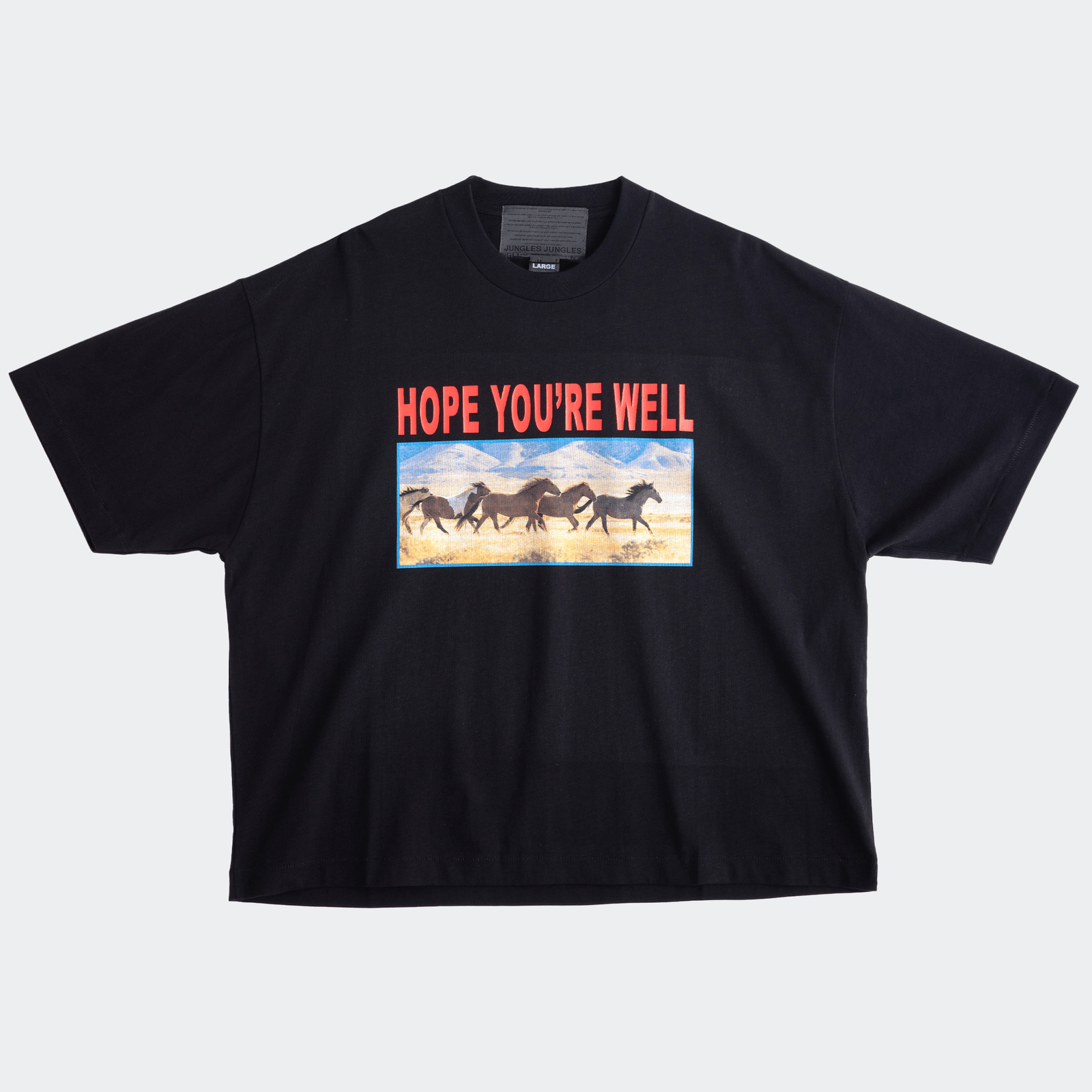 Jungles Horses Short Sleeve Tee - Black - Jungles - State Of Play