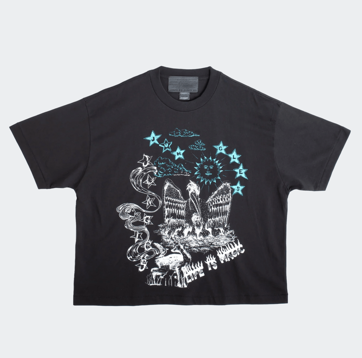 Jungles Scribbles Short Sleeve Tee - Black - Jungles - State Of Play