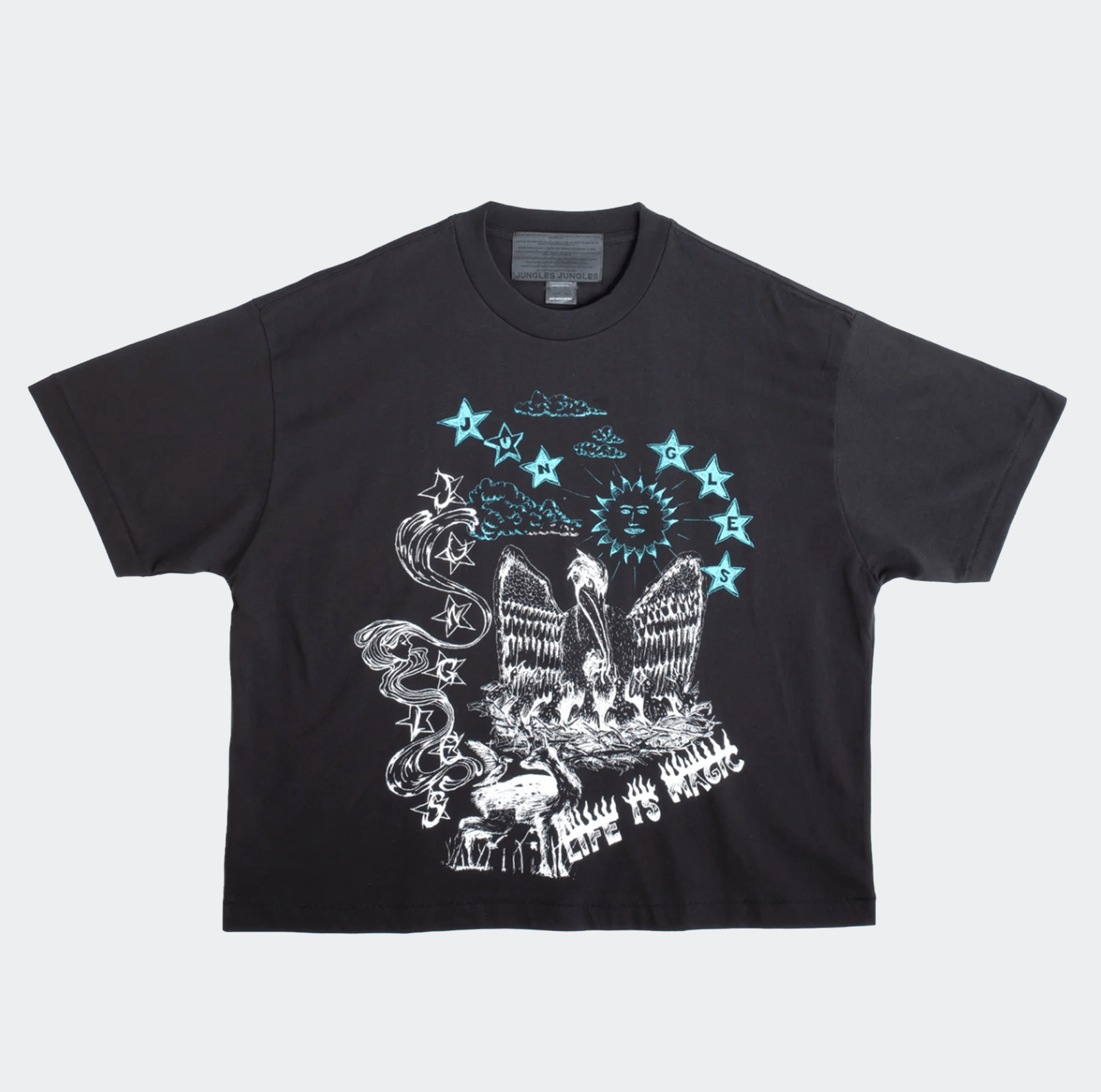 Jungles Scribbles Short Sleeve Tee - Black - Jungles - State Of Play