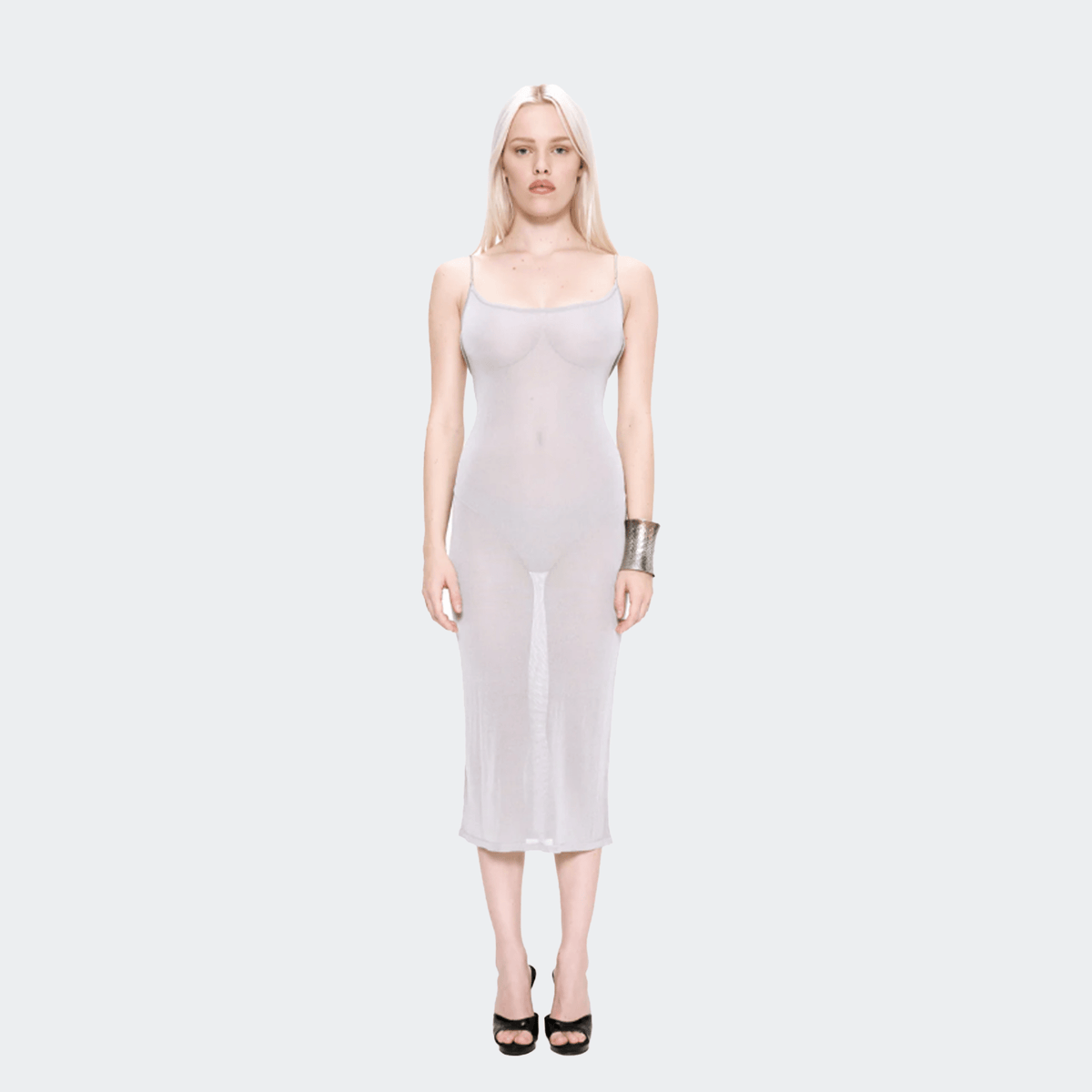 Miaou Awa Dress - Metallic Silver - Miaou - State Of Play