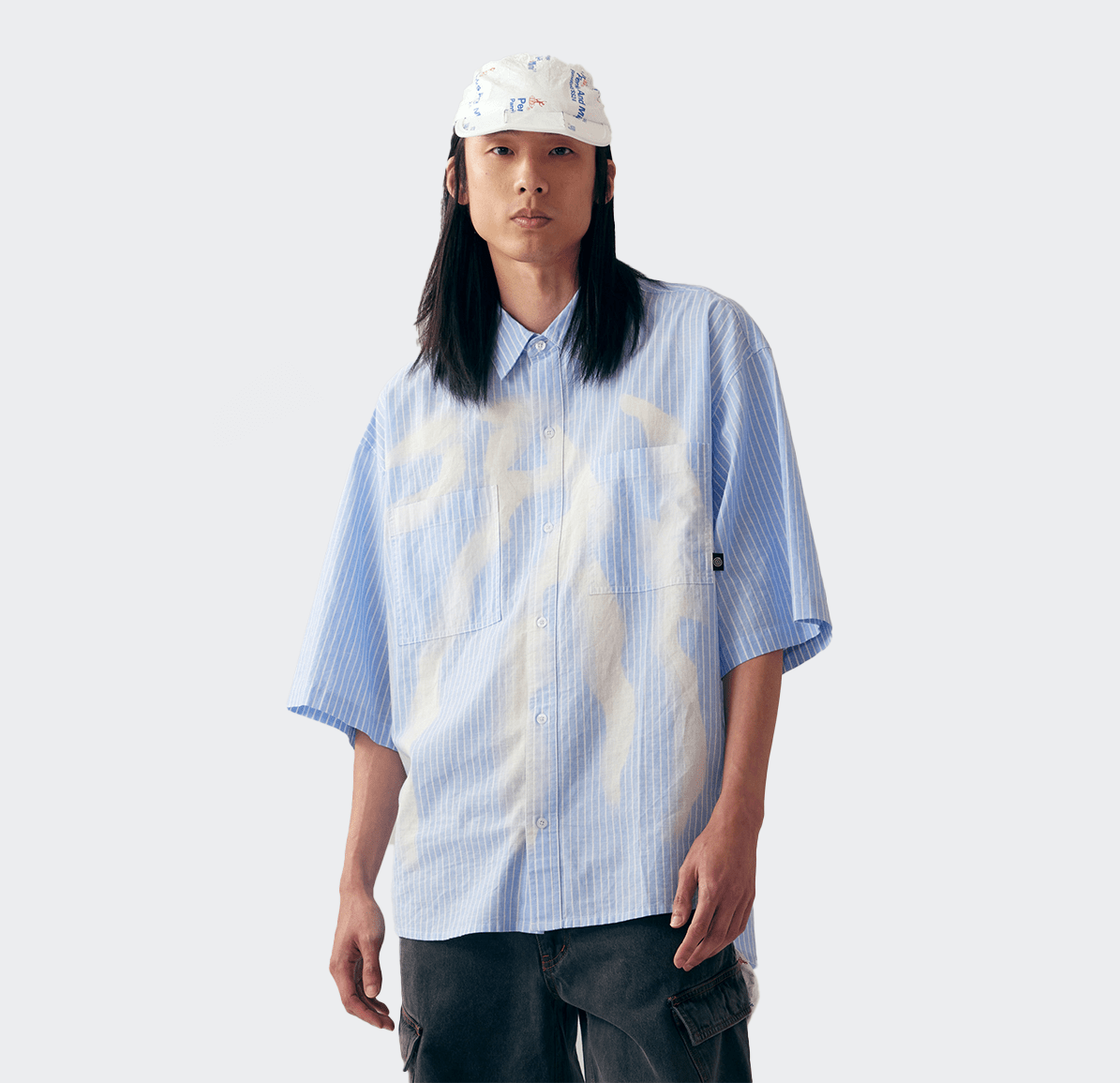 Perks And Mini Cadence Boxy Short Sleeve Shirt - Blue Stripe - P.A.M. - State Of Play