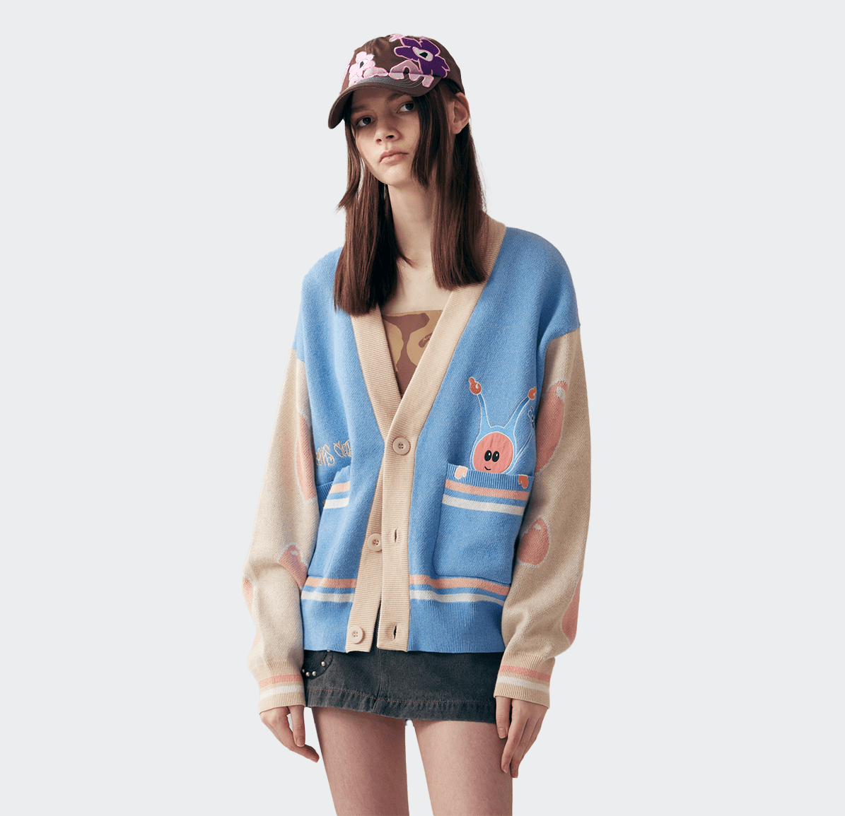 Perks And Mini Marpi Varsity Knit Cardigan - Dusty - P.A.M. - State Of Play