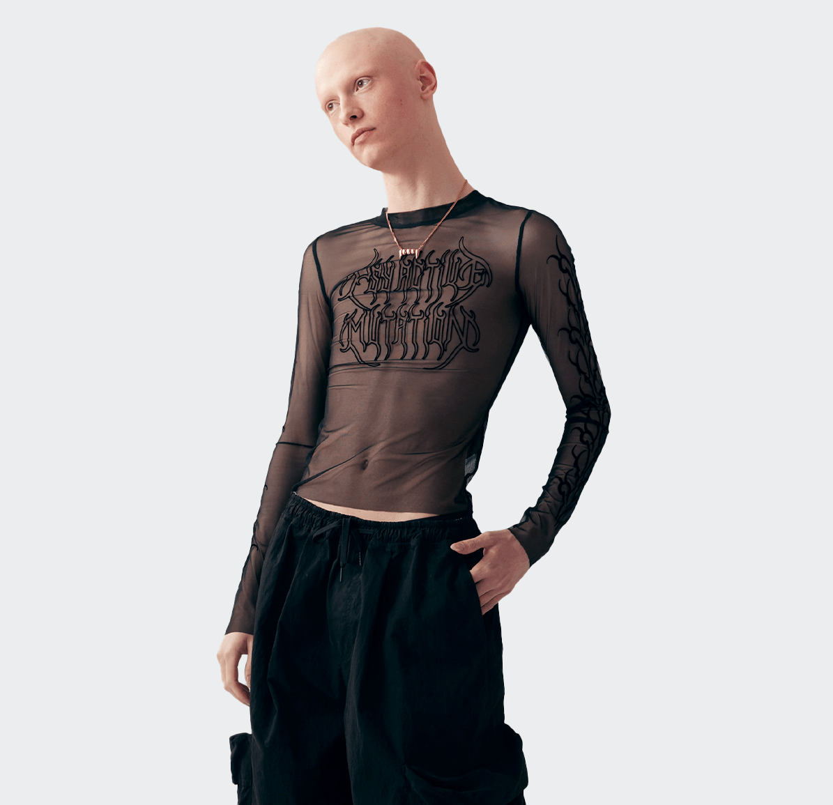Perks and Mini Wings Long Sleeve Mesh Top - Black Mesh - P.A.M. - State Of Play