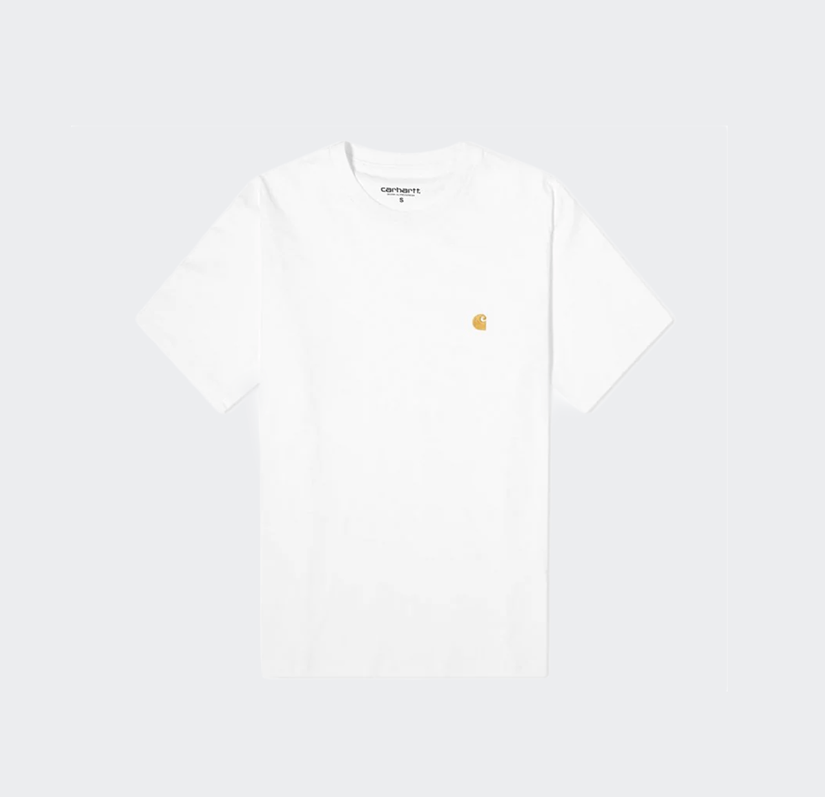 Carhartt WIP Short Sleeve Chase Tee Shirt - White/Gold - Carhartt WIP - State Of Play