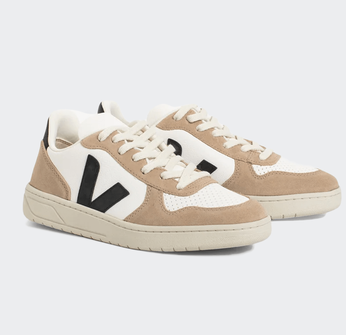 Veja V-10 ChromeFree Leather Mens - Extra White/Black/Sahara